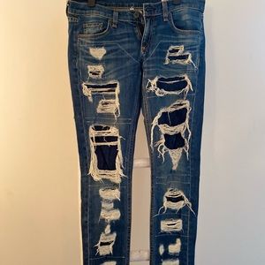 Rag and bone ripped blue denim jean size 26